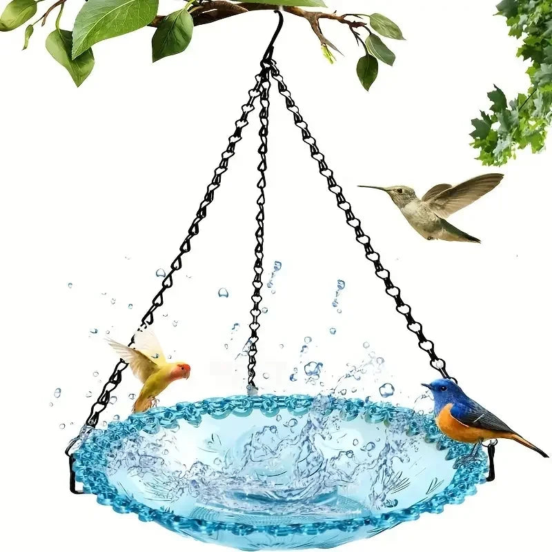 New Bird Flower Shaped Hanging Bird Feeder Birdbath For Garden Outdoor Decor Yard Farm Supplies Hummingbird Feeder Supplies A