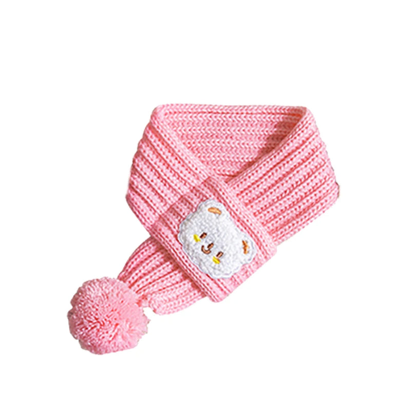 Cartoon Bear Print Cat Dog Scarf Warm Prevent Detachment Pet Neck Scarf for Small Dogs Puppy Kitten New Year's  Christmas Gifts
