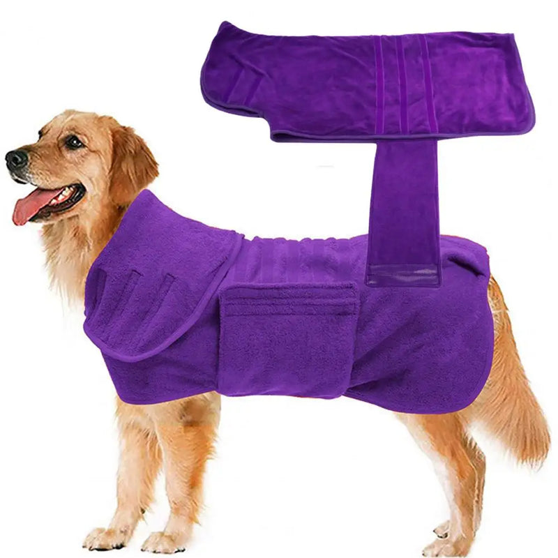 Pet Bathrobe Good Water Absorption Quick-dry Adjustable Comfortable Super Absorbent Fiber Wrapped Version Dog Towel Pet Supplies