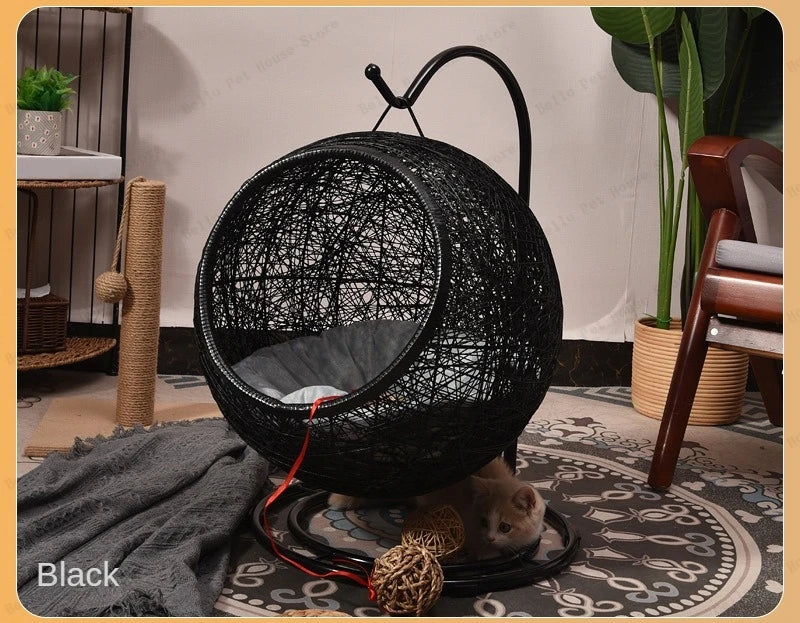 Cat Hanging Basket Hammock Cat Nest Semi-enclosed Pet Furniture Luxury Cat Bed Pet Supplies Pet Toys