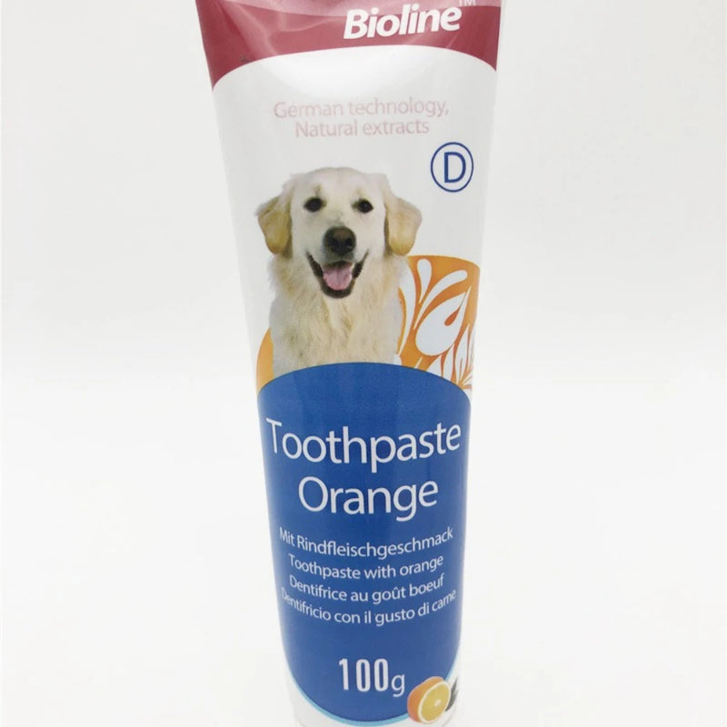 Pet Dog Toothpaste Beef, Chicken, Mint, Sweet Orange Flavors Oral Cleaning Care Fresh Breath Brushing Supplies for Pets