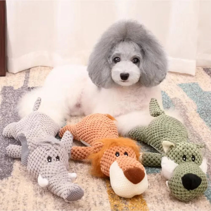 Plush Cartoon Puppy Dog Toys Pet Chew Squeak Toys for Small Dogs Teeth Grinding Soothing Environmentally Friendly Safe Pet Toys