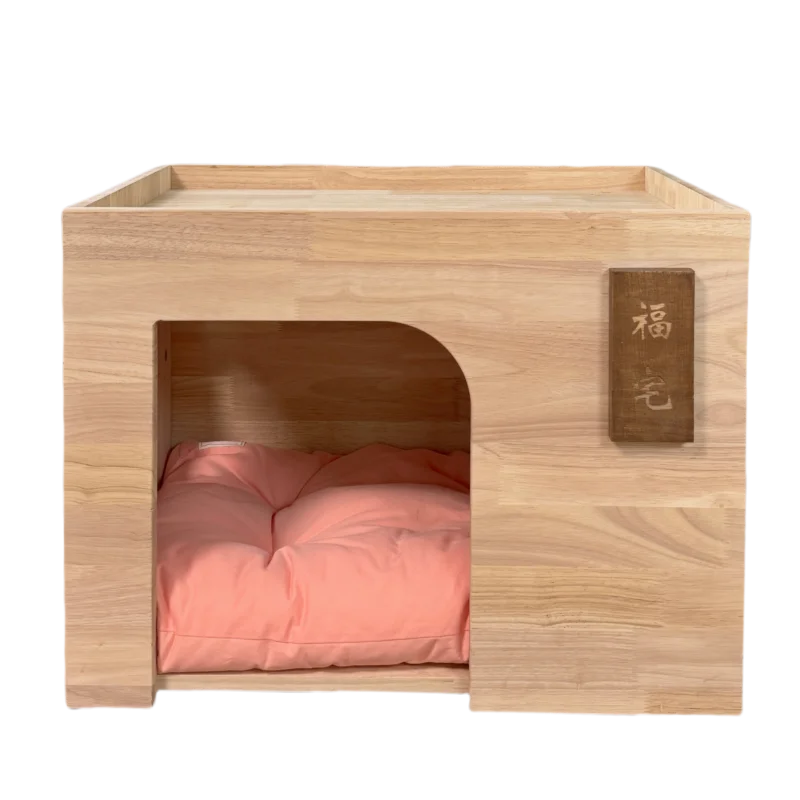 Pet Indoor Nest Durable Wooden Pet Furniture Supplies Lounge House Bed with Cushion Pad Cat Dog Home Decor Products Accessories