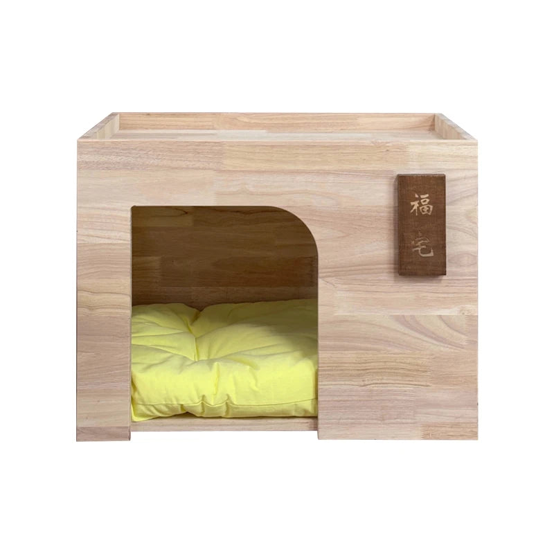 Pet Indoor Nest Durable Wooden Pet Furniture Supplies Lounge House Bed with Cushion Pad Cat Dog Home Decor Products Accessories