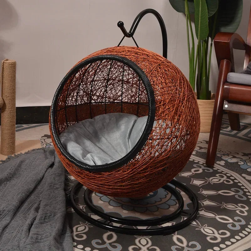 Cat Hanging Basket Hammock Cat Nest Semi-enclosed Pet Furniture Luxury Cat Bed Pet Supplies Pet Toys