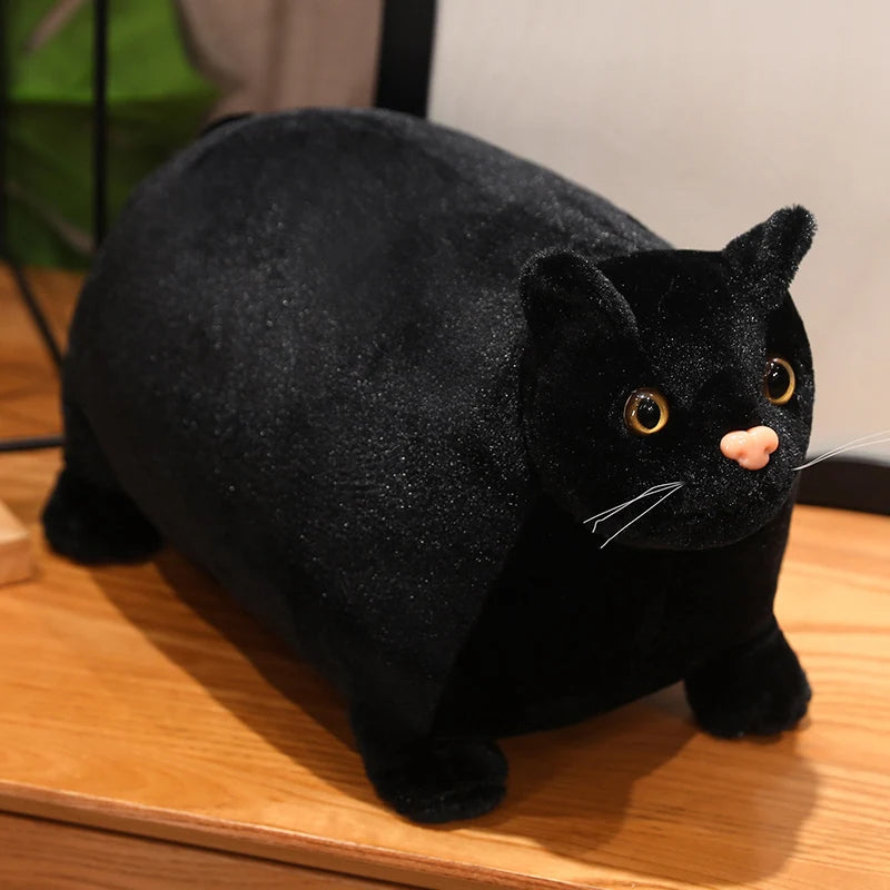 30/50cm Chubby Fat Cat Plushie Toy 3D Simulation Little Head Big Body Animal Doll Huggable Pillow Home Decoration