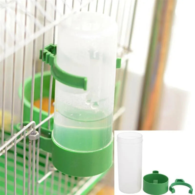 4pcs Bird Feeder Plastic Food Water Feeding Automatic Drinker Parrot Pet Parrot Drinking Cup Bowls Bird Supplies Accessories M/L