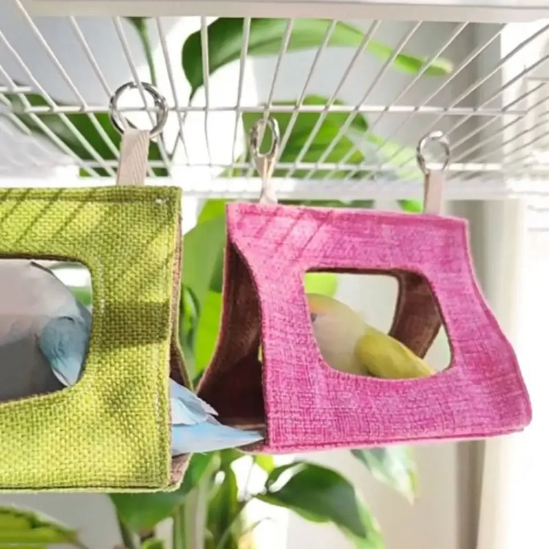 Bird Sleeping Supplies Triangular Parrot Tent Cool Hanging Bird Nest Mini Ventilated Bird Hammock Summer