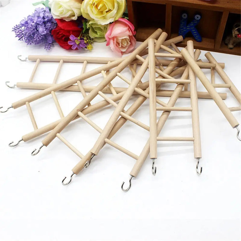 DIY HandCraft Birdcage Wood Parrot Toys Climbing Ladder Hamsters Toy Bird Supplies