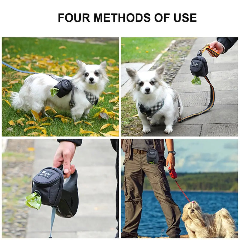 Pet Accessories Portable Dogs Waste Bags With Hook Dog Treat Pouch Dog Training Bag Pet Waste Bag Dispenser Dog Poop Bag Holder