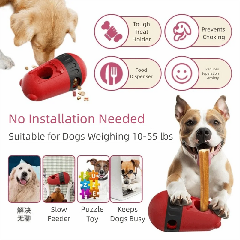 Bite Resistant Dog Treat Dispenser Toy Relieve Boredom Indoor Training Dog Interactive Slow Feeder Feeding Rotating
