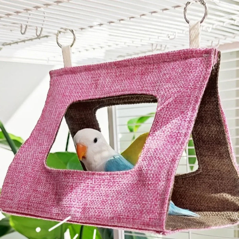 Bird Sleeping Supplies Triangular Parrot Tent Cool Hanging Bird Nest Mini Ventilated Bird Hammock Summer
