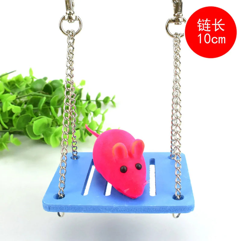 Hamster Toys Wooden Rainbow Bridge Seesaw Swing Toys Small Animal Activity Climb Toy DIY Hamster Cage Accessories