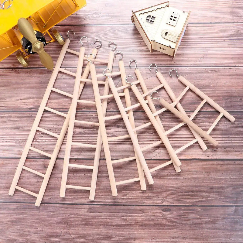 DIY HandCraft Birdcage Wood Parrot Toys Climbing Ladder Hamsters Toy Bird Supplies