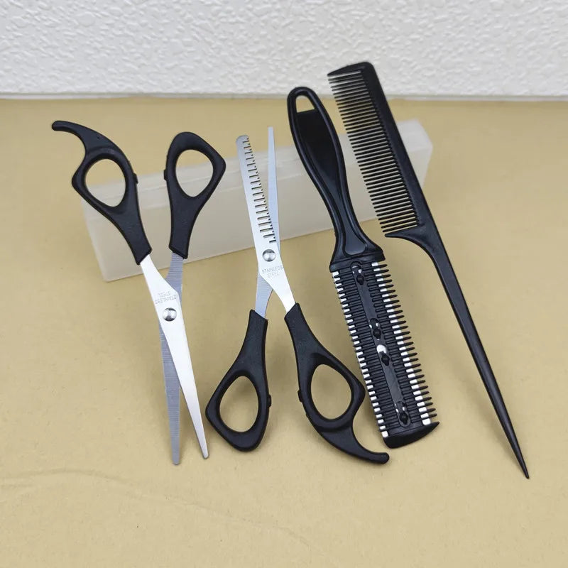 Children's Hair Cutting 4-piece Baby Hair Cutting Set Hair Scissors Thin Teeth Scissors Flat Scissors Cross Border Pet Scissors