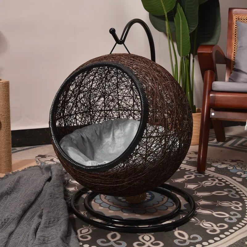 Cat Hanging Basket Hammock Cat Nest Semi-enclosed Pet Furniture Luxury Cat Bed Pet Supplies Pet Toys