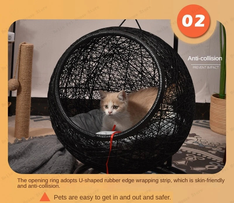 Cat Hanging Basket Hammock Cat Nest Semi-enclosed Pet Furniture Luxury Cat Bed Pet Supplies Pet Toys