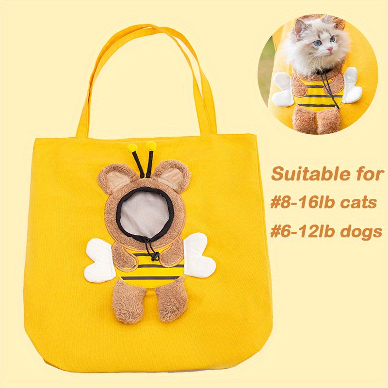 Little Bee Design Cat Dog Carrier Bags Portable Breathable Bag Soft Pet Carriers With Safety Zippers Outgoing Travel Pets Handbag