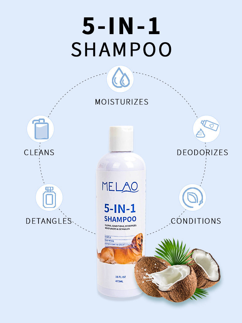 Pet Shampoo 473ml Five-in-one Soft And Clean Cats And Dogs Pet Shower Gel Shampoo